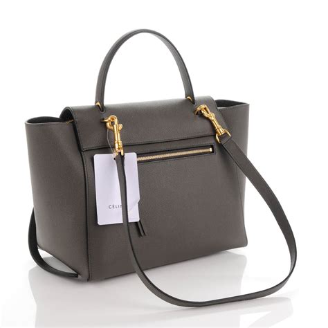 celine grained calfskin mini belt bag grey|Celine nano bag.